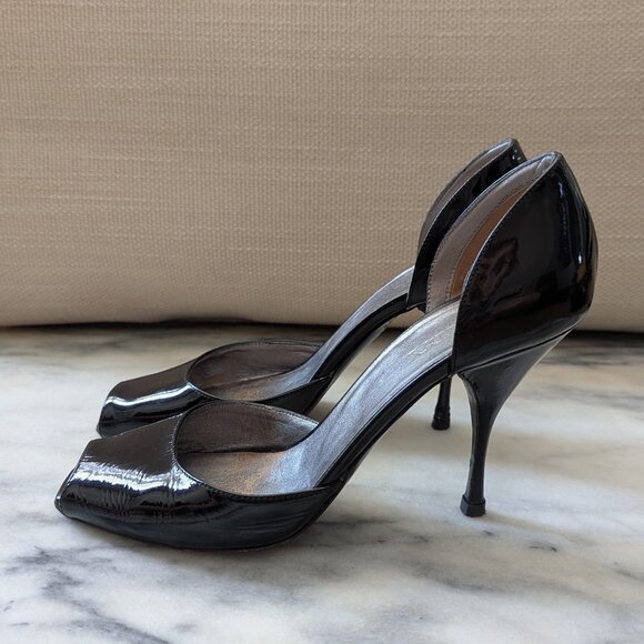 PRADA Vernice Swing D'Orsay Pump Black IT37.5, US7.5 - Picture 1 of 9